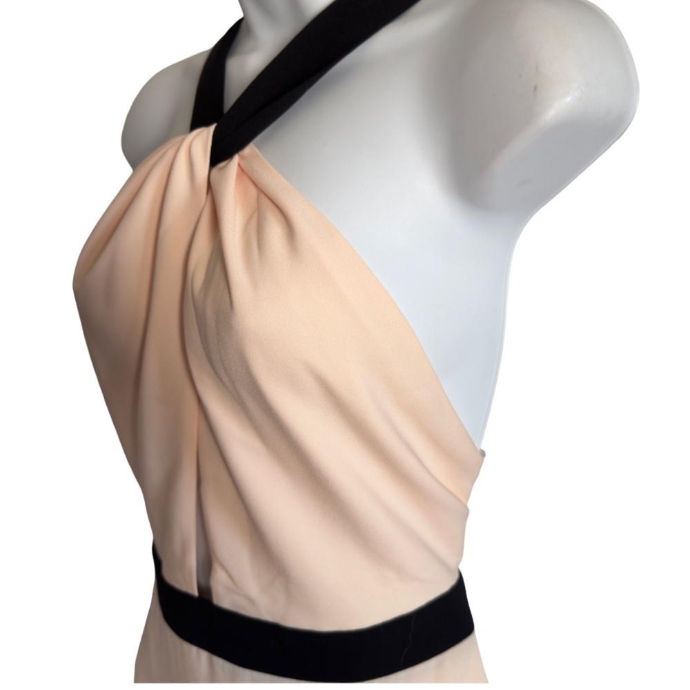 Jill Stuart Cream Blush and Black Halter Maxi Gown Size 4 - Picture 4 of 9